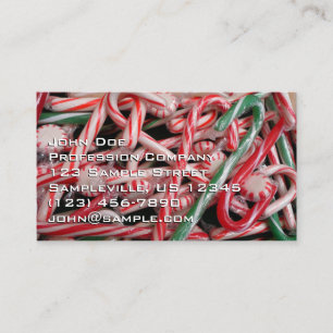 Zuckerrohre und Pfefferminz Weihnachtsfeiertag Visitenkarte