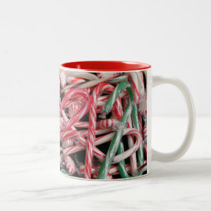 Zuckerrohre und Pfefferminz Weihnachtsfeiertag Zweifarbige Tasse
