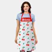 Zuckerrohrmuster auf weißem Personalisiertem Weiß Schürze (Getragen)