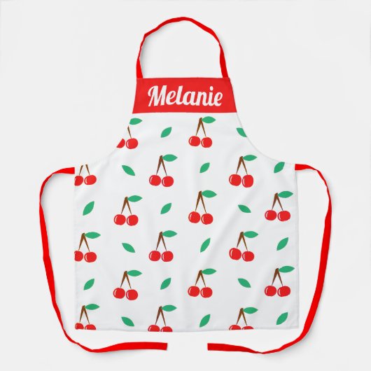 Zuckerrohrmuster auf weißem Personalisiertem Weiß Schürze (Vorderseite)