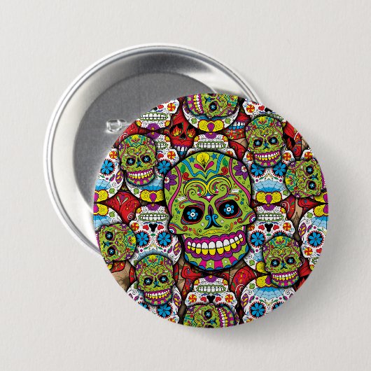 Zuckerrohrmuster Button (Vorne & Hinten)