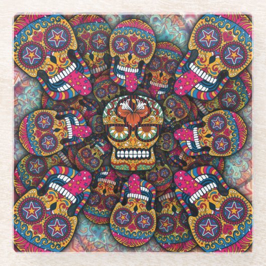 Zuckerrohrmuster Glasuntersetzer (Vorderseite)