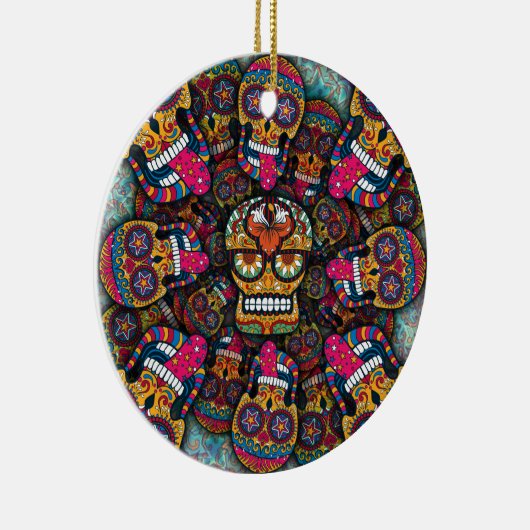 Zuckerrohrmuster Keramik Ornament (Rechts)