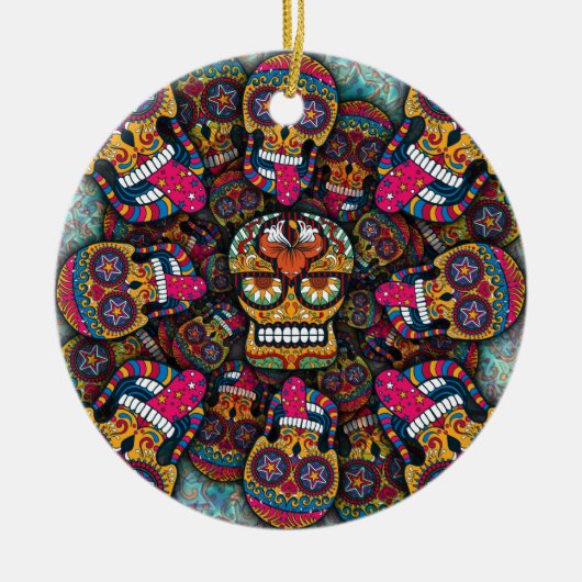 Zuckerrohrmuster Keramik Ornament (Vorne)