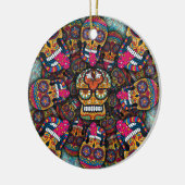 Zuckerrohrmuster Keramik Ornament (Links)