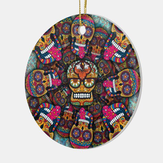 Zuckerrohrmuster Keramik Ornament (Links)