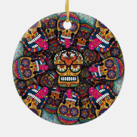 Zuckerrohrmuster Keramik Ornament (Hinten)