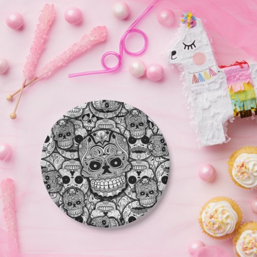 Zuckerrohrmuster Pappteller (Party)