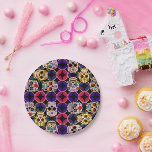 Zuckerrohrmuster Pappteller (Party)