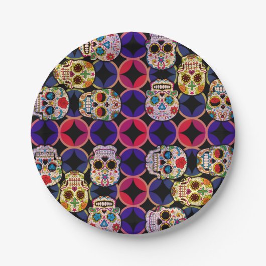 Zuckerrohrmuster Pappteller (Vorderseite)