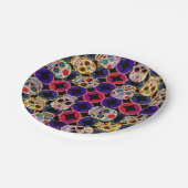 Zuckerrohrmuster Pappteller (Schrägansicht)