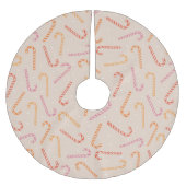 Zuckerrohrmuster Polyester Weihnachtsbaumdecke (Vorderseite)