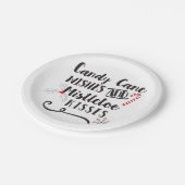 Zuckerrohrwünsche und Mischtauenküsse Pappteller (Schrägansicht)