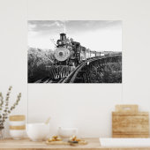 Zuckerrohrzug_Hawaii-Schwarz-Weiß-Poster Poster (Küche)