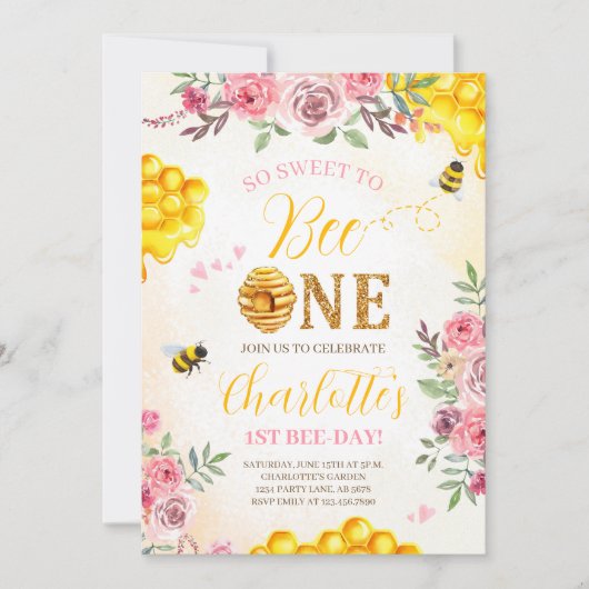 Zuckerrübe 1. Geburtstag Einladung (Vorderseite)