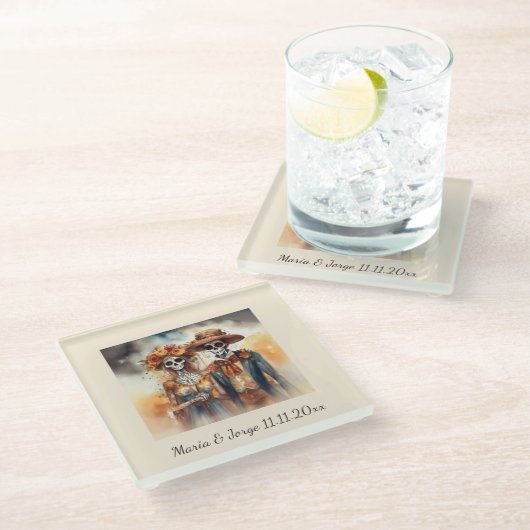 Zuckerrüben, Gewürze Glasuntersetzer (Schrägansicht)