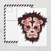 Zuckerschädel-Affe Postkarte (Vorne/Hinten)