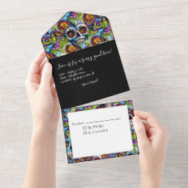 Zuckerschädel All In One Einladung