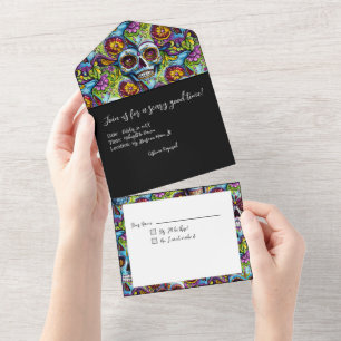 Zuckerschädel All In One Einladung