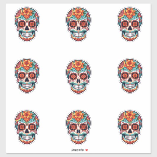 Zuckerschädel Aufkleber (Blatt)