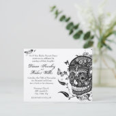 Zuckerschädel aus Gold Einladung (Stehend Vorderseite)