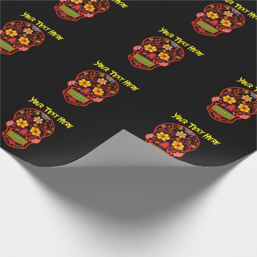 Zuckerschädel Beängstigend Geschenkpapier (Ecke)