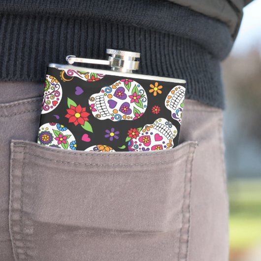 Zuckerschädel Beängstigend und blutig einschüchter Flachmann (Beispiel)