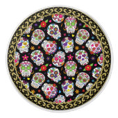 Zuckerschädel Beängstigend und blutig einschüchter Keramikknauf (Vorderseite)