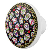 Zuckerschädel Beängstigend und blutig einschüchter Keramikknauf (Rechts)