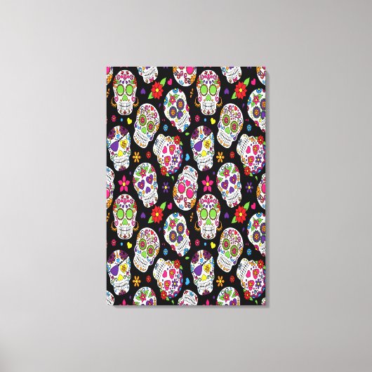 Zuckerschädel Beängstigend und blutig einschüchter Leinwanddruck (Vorderseite)