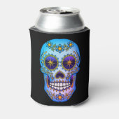 Zuckerschädel Blauer Blütenstaub Dosenkühler (Kanne Rückseite)