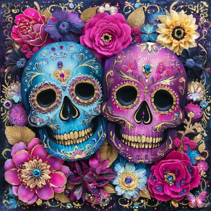 Zuckerschädel Calavera Tag der Toten Keramikfliese