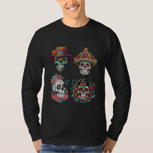 Zuckerschädel-Collage Tag der Toten T-Shirt
