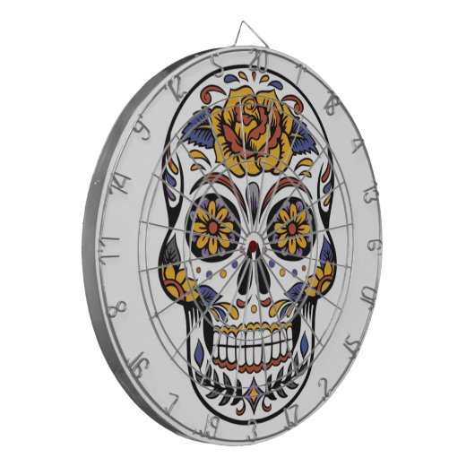 Zuckerschädel Dartscheibe (Vorderseite Links)