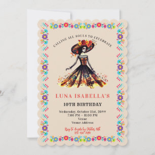 Zuckerschädel Dia de los Muertos Tag der Toten Einladung