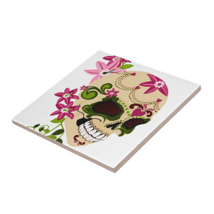 Zuckerschädel [Día de Muertos] Fliese