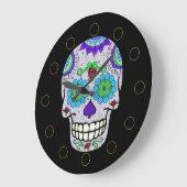 Zuckerschädel, DOTD-runde (große) Wall-Uhr Große Wanduhr (Winkel)