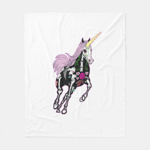 Zuckerschädel Einhorn Tag der Toten T-Shirt Fleecedecke
