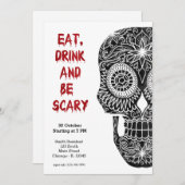 Zuckerschädel Einladung (Vorne/Hinten)