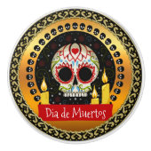 Zuckerschädel, einschüchternd und beängstigend keramikknauf (Vorderseite)