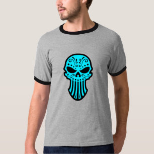 Zuckerschädel-Entwurf (blau) T-Shirt