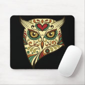 Zuckerschädel-Eule - Tätowierungs-Entwurf Mousepad (Mit Mouse)