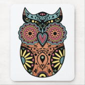 Zuckerschädel-Eulen-Farbe Mousepad (Vorne)