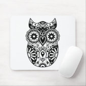 Zuckerschädel-Eulen-Schwarzes u. Weiß Mousepad (Mit Mouse)