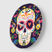 Zuckerschädel - farbenfrohe Uhr (Winkel)