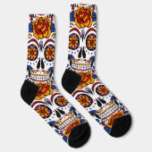 Zuckerschädel Feiertage Muster Socken (Rechts)
