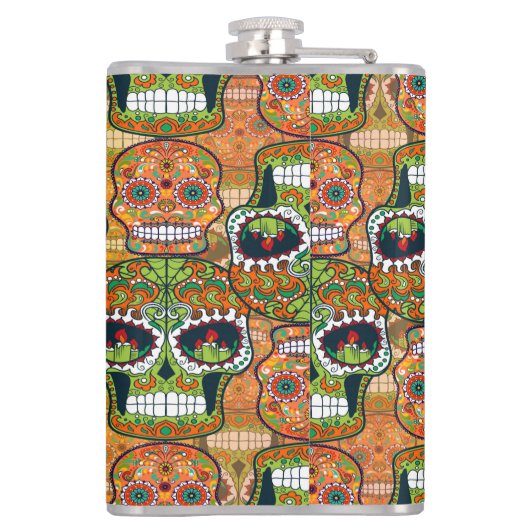 Zuckerschädel Flachmann (Rückseite)