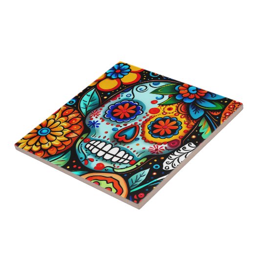 Zuckerschädel Fliese (Seite)