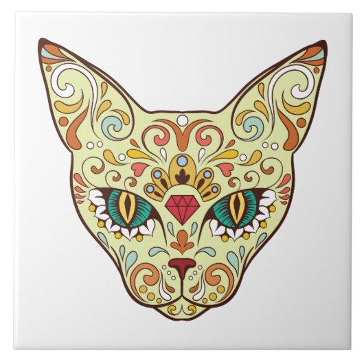 Zuckerschädel Fliese (Vorderseite)