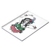 Zuckerschädel-Frau mit Rosen Notizblock (Linke Seite)